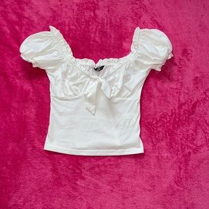 Puff-Sleeve Crop Top